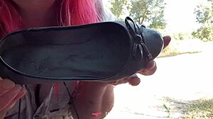 French milf outdoor foot fetish