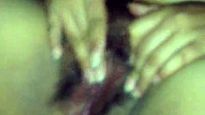 Wife's saliva drips down her clitoris