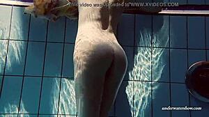 Young Russian girl gets wet and wild xxxwater video