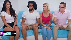 Foursome fun with stepbrothers and sisters in HD video