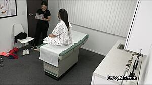 Amateur teen gets her first check-up from the doctor