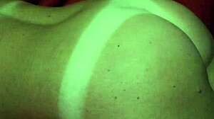 Cumshot explosion on a tanned babe's ass