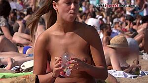 Public nudity is enjoyed by teen babes in bikinis and hidden cameras