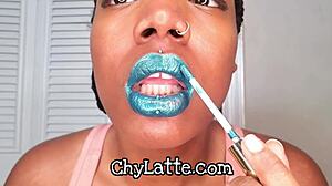 Get ready for a mouth-watering display of black amateur's full lips