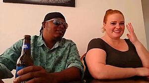 Interracial threesome with Julie Ginger in HD porn video