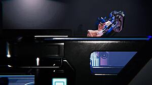 Catgirl masturbates to orgasm in villain simulator