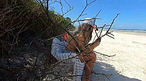 Pocahontas and Emme White, are you licking pussy on the public beach?