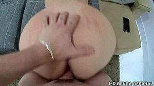 Young blonde monster breast 18 year matures for a large copulating device inside her apartment