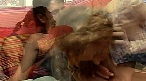 perverse family has a hot threesome, brunette teen 18+ blows cock in group hardcore