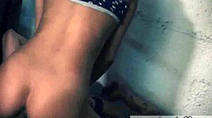 Hot teens left behind at palace party indulge in hardcore threesome domination