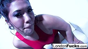 sexy red lingerie on white chair with london keyes