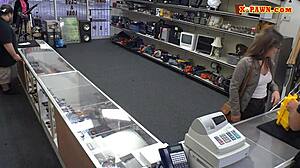 Woman With Glasses Sucks Monster Cock In Pawnshop Pov