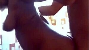 horny ebony mature babe sucking deep on her knees 😜