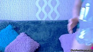 Busty blonde's wild anal fisting on webcam