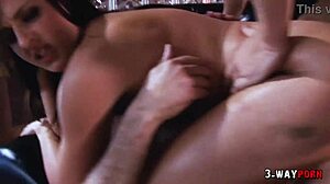 three girls getting anal dp and face fucked in threesome