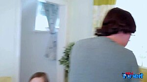 Carli Hudson licks pussy in 69 with nerd.