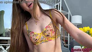 Did I fuck my girlfriend for flowers? Amelie Dubon in lingerie.