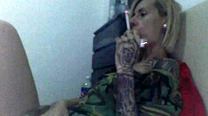 Is that skinny blonde's sexy body smoking hot? She teases with wet panties and horny tits.