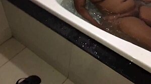 the ebony beauty stripped naked in the bathtub as i recorded every detail