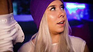 Colombian blonde pulls out her man's cock and sucks it passionately on webcam for you.