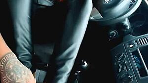 Latina Taxi Girl Sucks Cock for Foot Massage