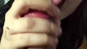 This cute teen sucks cock passionately, feeling horny and excited.