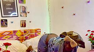 First class student has a quick encounter in her room