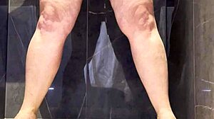 Bbw pissing nice and slow in morning shower