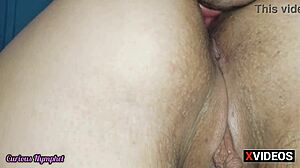 Curious nymphet licks asshole and fucks doggystyle in wet pussy action