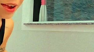 Safada Cleaning Window And Showing Off To Neighbor