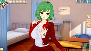 Eastern Wind-Seeing Yuuka Gets Breasts Rubbed Heavily In 3Dcg Big Breasts Anime Video Touhou Project Hentai Game