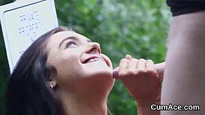 Watch this horny sex kitten get a sperm load on her face and eat the juice?