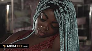 Busty african stripper performs intriguing hot show
