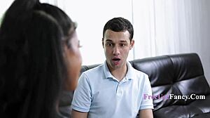 Stepmother agrees to free use for peace, indulging in taboo stepson fantasies with intense licking and fucking