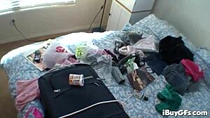 Lingerie Teen Denice K Sucks on Hard Cock