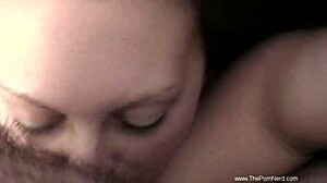 Jullian, the cougar milf, gives a detailed blowjob and handjob to the nerd in this homemade video, leading to cumshot.