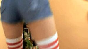 Mature teen gives hardcore blowjob to conquer the rod.