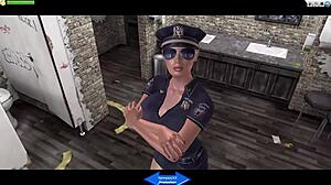 Intriguing 3D cartoon scene in public outdoor toilet setting