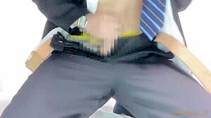 Handsome Businessman in Suit Masturbates Despite Busy Schedule - Aoidick