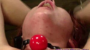 Whipped lesbian slave in bdsm threesome