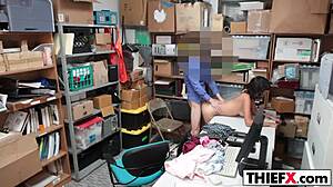 Teen 18+ spreads her legs for burglar in garage, getting punished with blowjob and hardcore fucking.