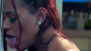 Brazilian BBW Marsha Love Eats Agatha Ludovino's Pussy with Dildo