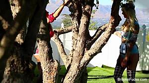 Brooke brand engages in lesbian fuck with blonde