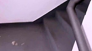 she sucks me in the fire escape and i fill her mouth with my cum