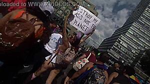 latina flashing ass in miniskirt at lgbt march
