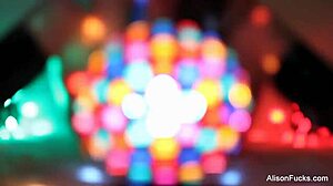 Alison Tyler, behind the scenes, masturbating her pussy