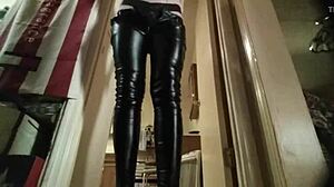 I love wearing my leather pants for amateur shoots