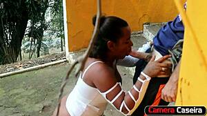 Girlfriend Sucks Stranger's Cock On The Street