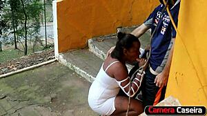 Girlfriend Sucks Stranger's Cock On The Street