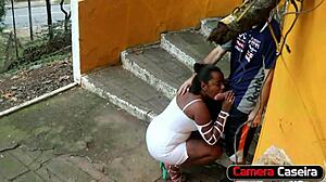 Girlfriend Sucks Stranger's Cock On The Street